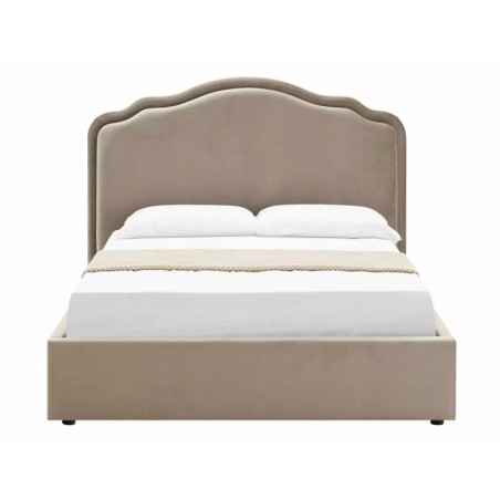 Lit en velours - Gamme Florencja - 140 x 200 - Taupe