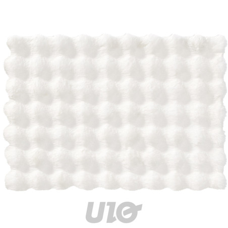 Tapis d'intérieur rectangle 120 x 70 cm imitation fourrure - Blanc Mounty
