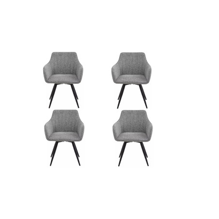 Lot de 4 chaises pivotantes en tissu - Gamme Ballo - Gris - Tissu Brego 07
