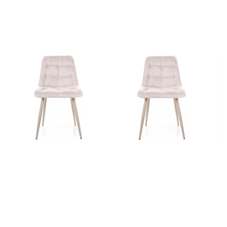 Lot de 2 chaises en tissu - Gamme Chic - Beige clair