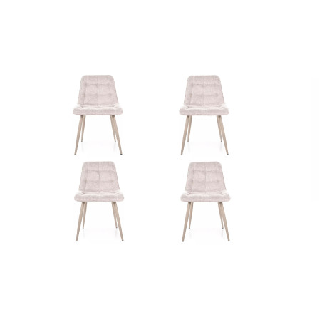 Lot de 4 chaises en tissu - Gamme Chic - Beige clair