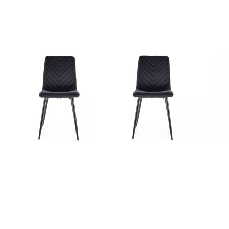 Lot de 2 chaises en velours - Gamme Daren - Noir