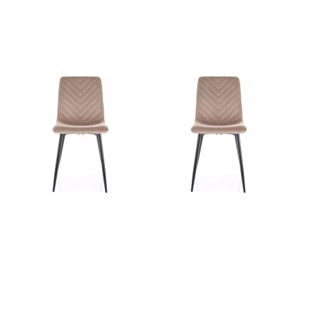 Lot de 2 chaises en velours - Gamme Daren - Taupe