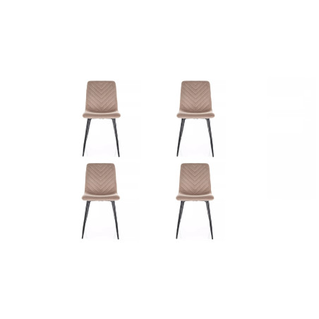 Lot de 4 chaises en velours - Gamme Daren - Taupe