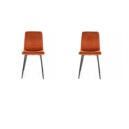 Lot de 2 chaises en velours - Gamme Daren - Terracotta