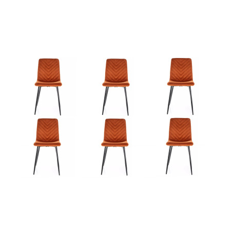 Lot de 6 chaises en velours - Gamme Daren - Terracotta