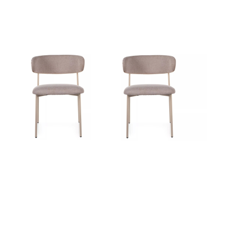 Lot de 2 chaises en tissu - Gamme Elton - Beige
