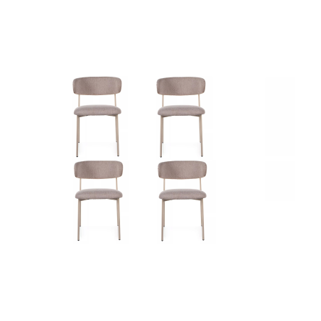 Lot de 4 chaises en tissu - Gamme Elton - Beige