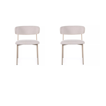 Lot de 2 chaises en tissu - Gamme Elton - Beige clair