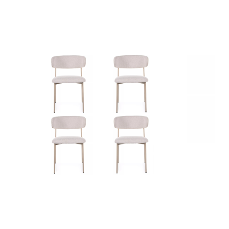 Lot de 4 chaises en tissu - Gamme Elton - Beige clair
