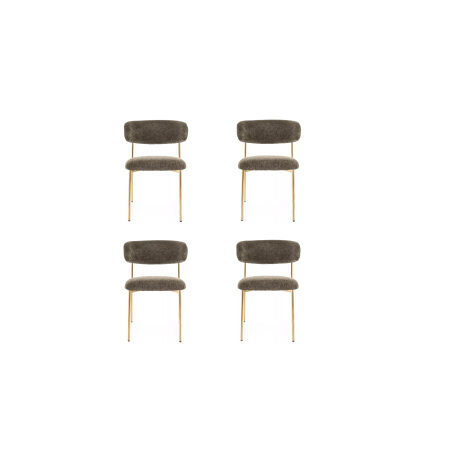 Lot de 4 chaises en tissu - Gamme Elton - Vert olive