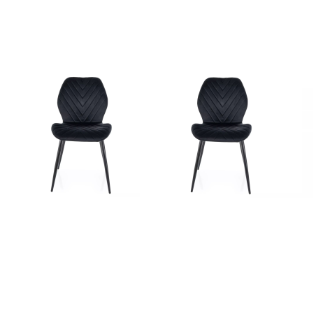 Lot de 2 chaises en velours - Gamme Mike - Noir