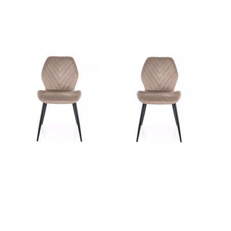 Lot de 2 chaises en velours - Gamme Mike - Taupe