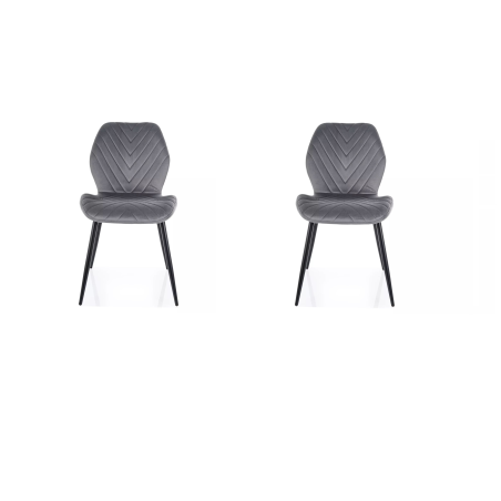 Lot de 2 chaises en velours - Gamme Mike - Gris