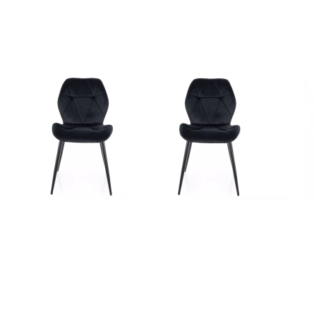 Lot de 2 chaises en velours - Gamme Rick - Noir