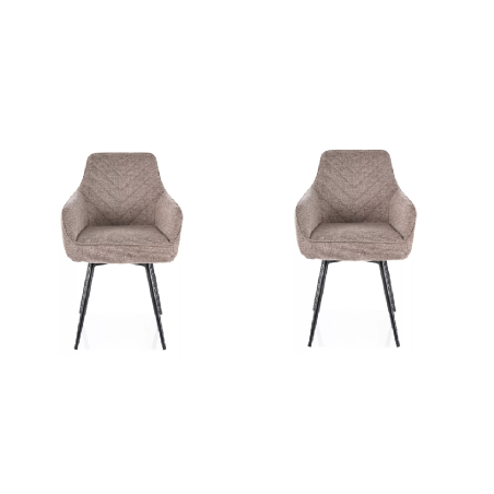 Lot de 2 chaises pivotantes en tissu - Gamme Servio - Beige