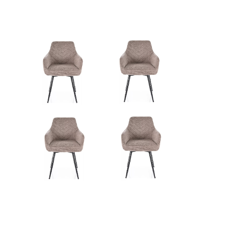Lot de 4 chaises pivotantes en tissu - Gamme Servio - Beige