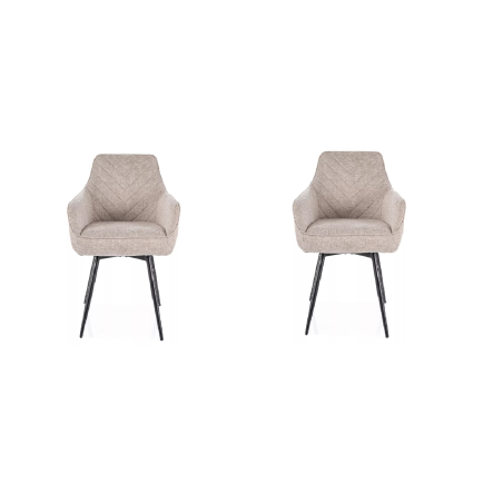 Lot de 2 chaises pivotantes en tissu - Gamme Servio - Beige clair