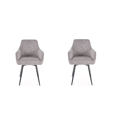 Lot de 2 chaises pivotantes en tissu - Gamme Servio - Gris