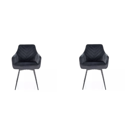 Lot de 2 chaises pivotantes en velours - Gamme Servio - Noir