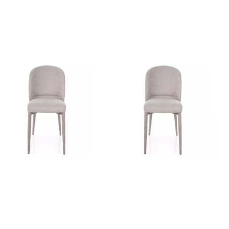 Lot de 2 chaises en tissu - Gamme Tino - Gris clair