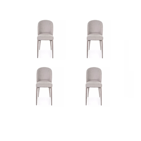 Lot de 4 chaises en tissu - Gamme Tino - Gris clair