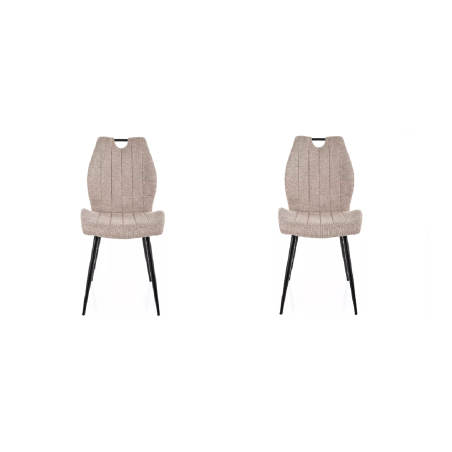 Lot de 2 chaises en tissu - Gamme Arco - Beige clair