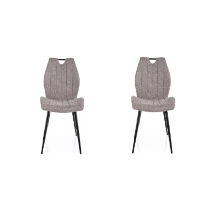 Lot de 2 chaises en tissu - Gamme Arco - Gris