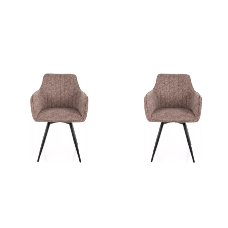 Lot de 2 chaises pivotantes en tissu - Gamme Ballo - Taupe