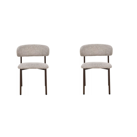 Lot de 2 chaises en tissu - Gamme Elton II - Beige