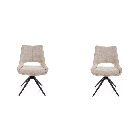 Lot de 2 chaises en tissu - Gamme Fino I - Beige