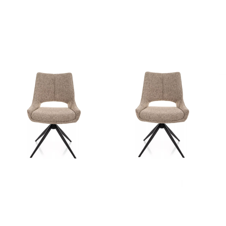 Lot de 2 chaises en tissu - Gamme Fino I - Taupe