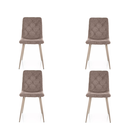 Lot de 4 chaises en tissu - Gamme Jerry - Beige