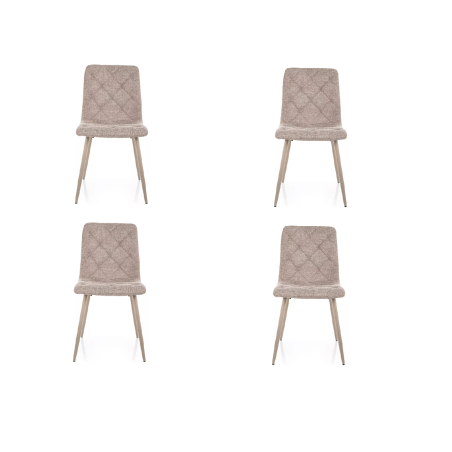 Lot de 4 chaises en tissu - Gamme Jerry - Beige clair