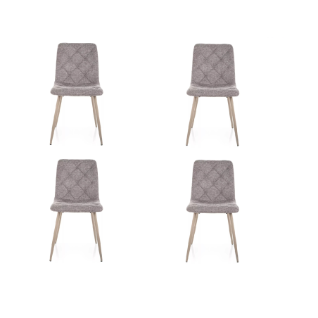 Lot de 4 chaises en tissu - Gamme Jerry - Gris
