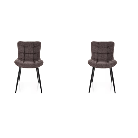 Lot de 2 chaises en tissu - Gamme Julia - Beige cappuccino