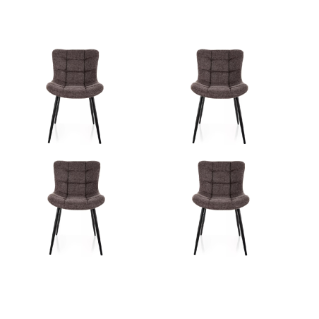 Lot de 4 chaises en tissu - Gamme Julia - Beige cappuccino