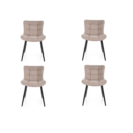 Lot de 4 chaises en tissu - Gamme Julia - Beige clair