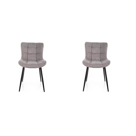Lot de 2 chaises en tissu - Gamme Julia - Gris