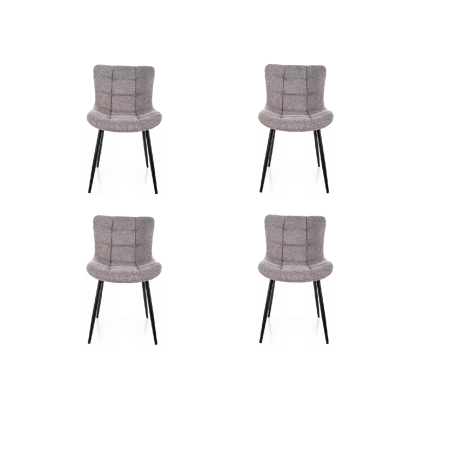 Lot de 4 chaises en tissu - Gamme Julia - Gris
