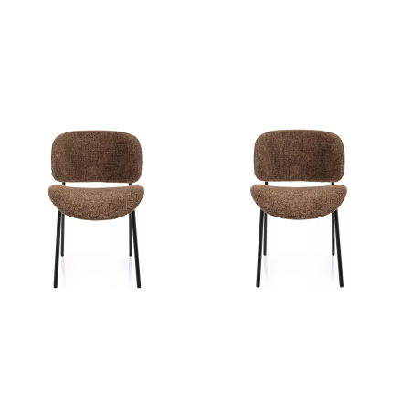 Lot de 2 chaises en tissu - Gamme Kiso - Beige cappuccino