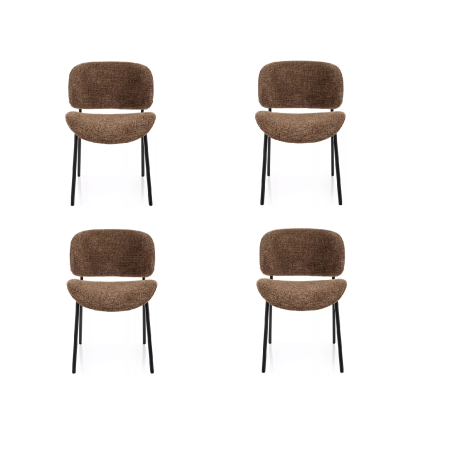 Lot de 4 chaises en tissu - Gamme Kiso - Beige cappuccino