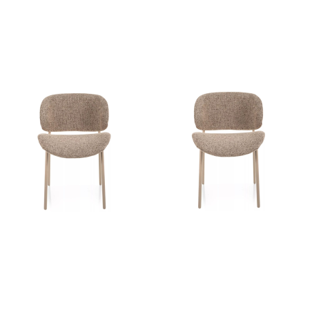 Lot de 2 chaises en tissu - Gamme Kiso - Taupe - Piètement taupe
