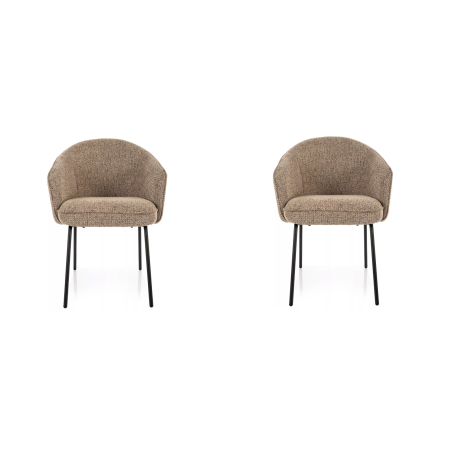 Lot de 2 chaises en tissu - Gamme Nao - Taupe