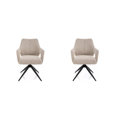 Lot de 2 chaises pivotantes en tissu - Gamme Olsen - Beige