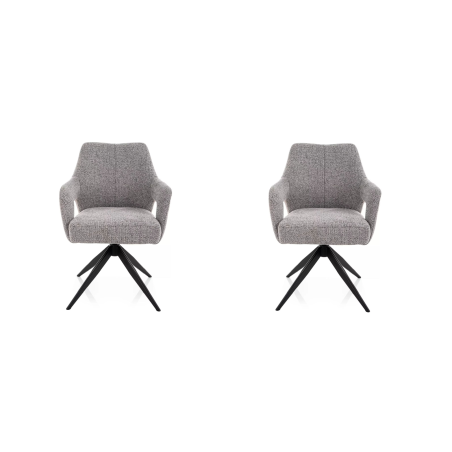 Lot de 2 chaises pivotantes en tissu - Gamme Olsen - Gris