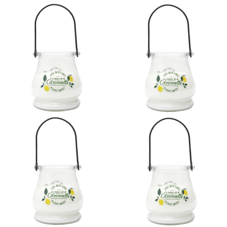 Lot de 4 bougies parfumées à la citronnelle avec lumière LED à couleur changeante - 8,5 x 10 cm
