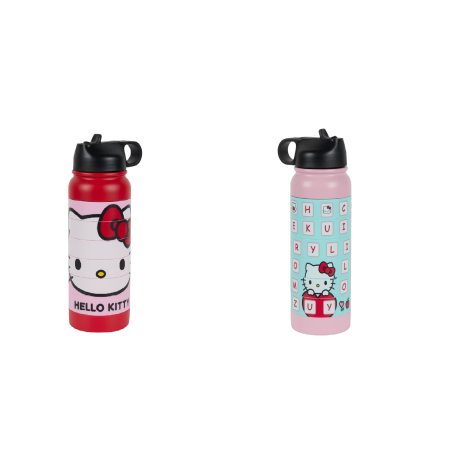 Lot de 2 bouteilles Hello Kitty Puzzle 75 cl - 2 motifs assortis