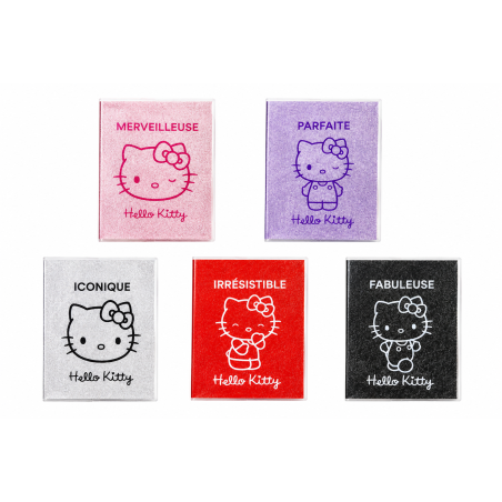 Lot de 5 carnets A5 Hello Kitty pailletés - 5 couleurs et motifs assortis
