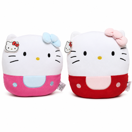 Lot de 2 peluches Hello Kitty 30 cm - 2 coloris assortis Rose et Rouge